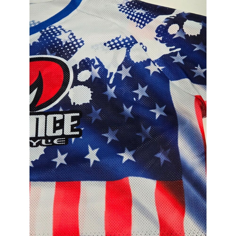 Defiance Lifestyle USA Flag MX Motocross Jersey | Men's Size XL | Red White Blue - Picture 10 of 12